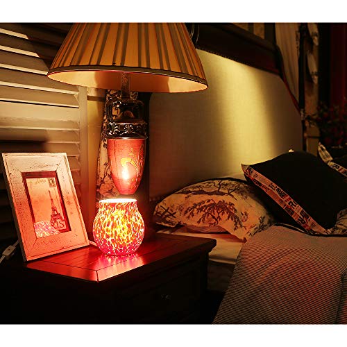 COOSA Colorful Glass Electric Incense Oil Warmer Wax Tart Burner Fragrance Candle Wax Warmer Night Light Aroma Decorative Lamp for Home Office Bedroom Living Room Gifts & Decor
