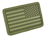 Hazard 4 US Flag Rubber 3D Velcro Morale Patch, Right Arm, OD Green