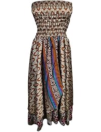 Womens Skirt Dress 2 In 1 Strapless Maxi Skirts Chrysalis Recycled Silk Two Layer