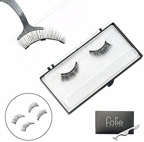 Folie Beauty Triple Magnetic Faux Mink 3D Fiber Reusable False Eyelashes with Lash Tweezer