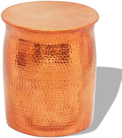 XINGLIEU Stool Side Table Multifunctional for Home Room Interior of Aluminium Hammered Copper