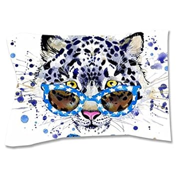 Amazon Com Cool White Leopard Pillow Sham Standard Home Kitchen