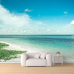 Wall Mural Romantic Beach Removable Wallpaper Wall Sticker for Bedroom Living Room - 66x96 inches