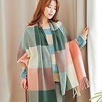 Women's Scarf, Fashion Long Shawl Big Grid Winter Warm Lattice Large Cashmere Scarf