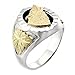 Black Hills Gold Jewelry Men's 925 Sterling Silver Howling Wolf Onyx Stone Ring, 10k Yellow Gold, 12k Green and Rose Size 11
