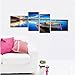 YPY Paintings Scene of Sea Boat Nature Beauty Wall Art Canvas Material Framed Paintings for Living Room Bedroom Office Decoration (B, 25x40cmx4panel)