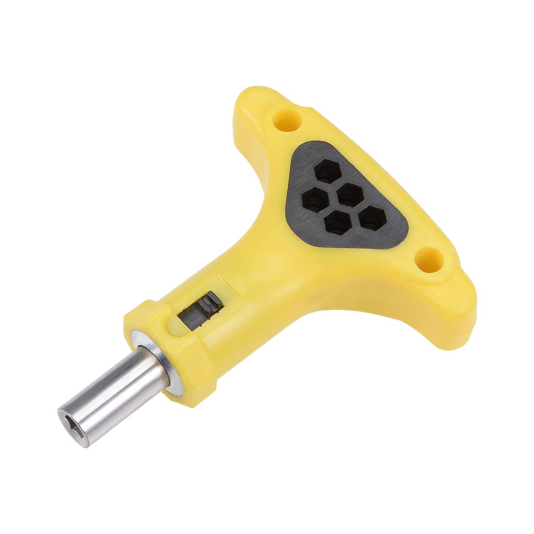 sourcing map Ratchet Screwdriver Adjustable T Shape Wrench Multifunctional Non-Slip Handle for 1/4 Inch Hex Screwdriver Bits Set