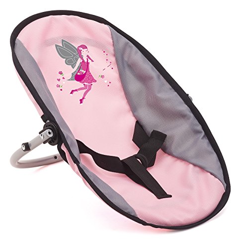 Bayer Design - 63608AB, Puppenzubehör, Puppenhochstuhl, Puppentrage, Puppenwiege, mit Tasche, grau, rosa – Bild 3