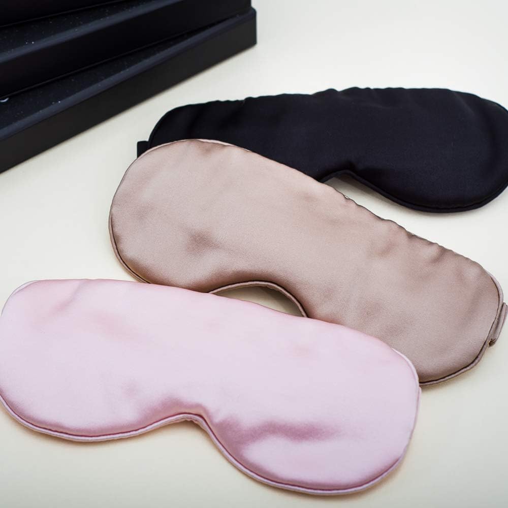 Luna Luxe Pure Silk Sleep Eye Mask for Women, Comfortable and Soft 100% Mulberry Silk Sleeping Mask for Travel, Blackout Blindfold with Elastic Headband, 3 Colors (Rosé): Health & Personal Care