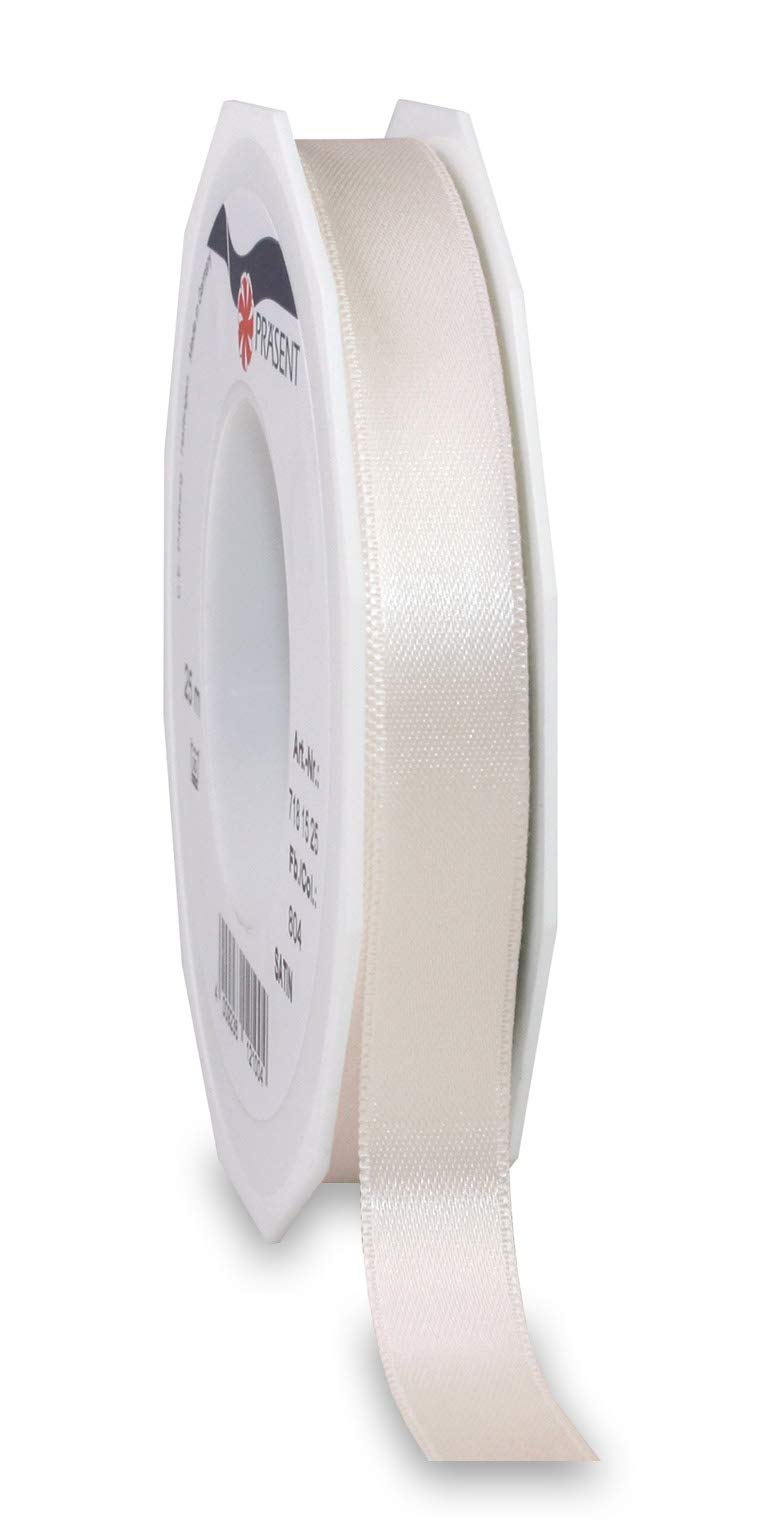 Präsent - Satin Ribbon Ivory 15 mm Width, 25 m Length