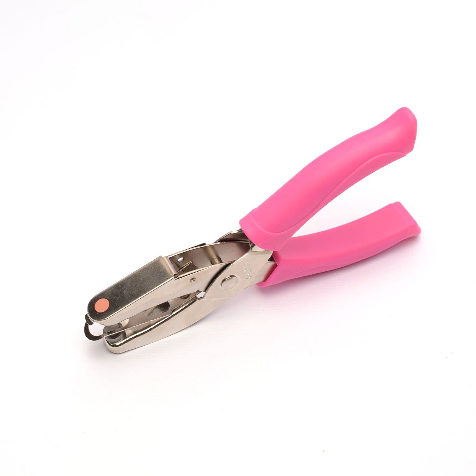 Vaessen Creative Hole Puncher - Circle - Ø 6 mm - Craft Paper Punch - Circle Cutter for Crafting and Card Making, Pink