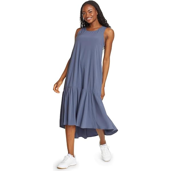 knee length dresses for ladies Eddie Bauer Women's Button Front Sl Midi Dress