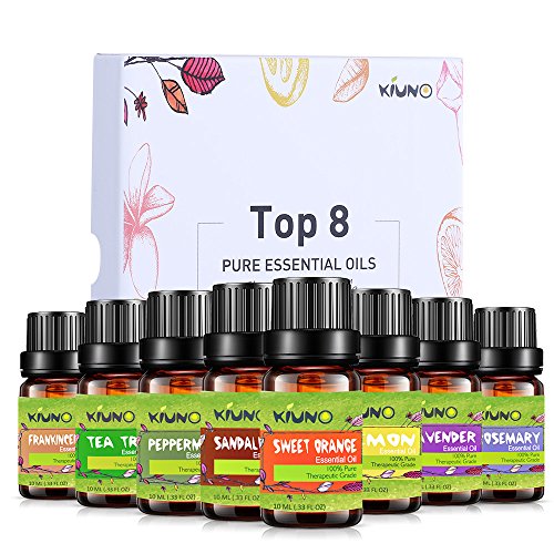 KIUNO Essential Oils,Top 8 Premium Therapeutic Aromatherapy Fragrance Oils Set Lavender,Sandalwood,Peppermint,Lemon,Tea Tree,Frankincense,Sweet Orange,RosemaryKIUNO Essential Oils,Top 8 Premium Therap KIUNO Essential Oils,Top 8 Premium Therapeutic Aromatherapy Fragrance Oils Set Lavender,Sandalwood,Peppermint,Lemon,Tea Tree,Frankincense,Sweet Orange,RosemaryKIUNO Essential Oils,Top 8 Premium Therap