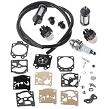Hipa Carburetor Repair Kit with Primer Bulb Fuel Line Filter for STIHL FS36 FS40 FS44 FS44R String Trimmer