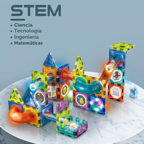 morkka Magnetic Building Blocks, 75 PCS Kids Toys, 3D Educational Game, Track Building Gift for 3+ Boys and Girls (75PCS)
