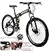 Kingttu KTG6 Mountain Bike 21 Speed 26 Inches Dual Suspension Folding Mountain Bike Army Greenthumb 4