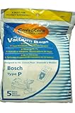 Bosch Canister Vacuum Cleaner Bags, EnviroCare Replacement Brand, designed to fit Bosch Type P, 99.7 Microfiltration, 5 bags in pack