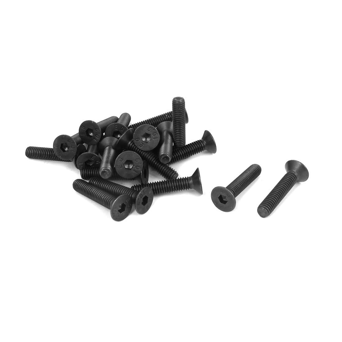 TA-VIGOR 20Pcs Hex Socket Countersunk Head Screw Bolts, M6 x 30mm Alloy Steel Flat Head Socket Cap Screws Bolts Fasteners for Bicycle Motorcycle Repair, Machinery, Household Appliances, Black