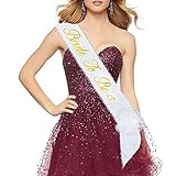 Bride to be Sash for Bachelorette Party| Pretty Bridal Sash with Flower Pin for Bridal Shower Hen Party Wedding Decoration Favors| Pageant Style Satin and White Lace bride-to-be Sign( Two-layer)