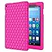 MoKo Case for All-New Amazon Fire HD 8 Tablet (7th/8th Generation, 2017/2018 Release) - [Honey Comb Series] Light Weight Shock Proof Soft Silicone Back Cover [Kids Friendly] for Fire HD 8, Magenta