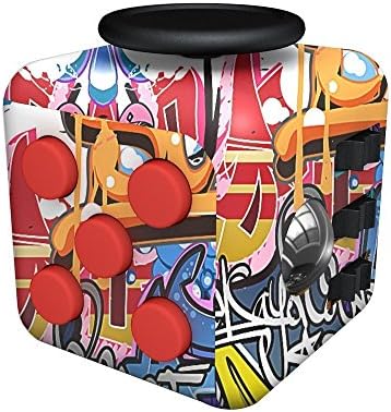 XUEJET Fidget Toy Cube Anxiety Stress Relief 6 Sides Fidget Dice for EDC, ADD, Autism Children and Adults (graffiti)