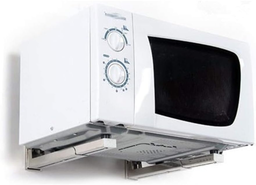 New Foldable White Stretch Shelf Rack for Microwave Oven Wall Mount Bracket