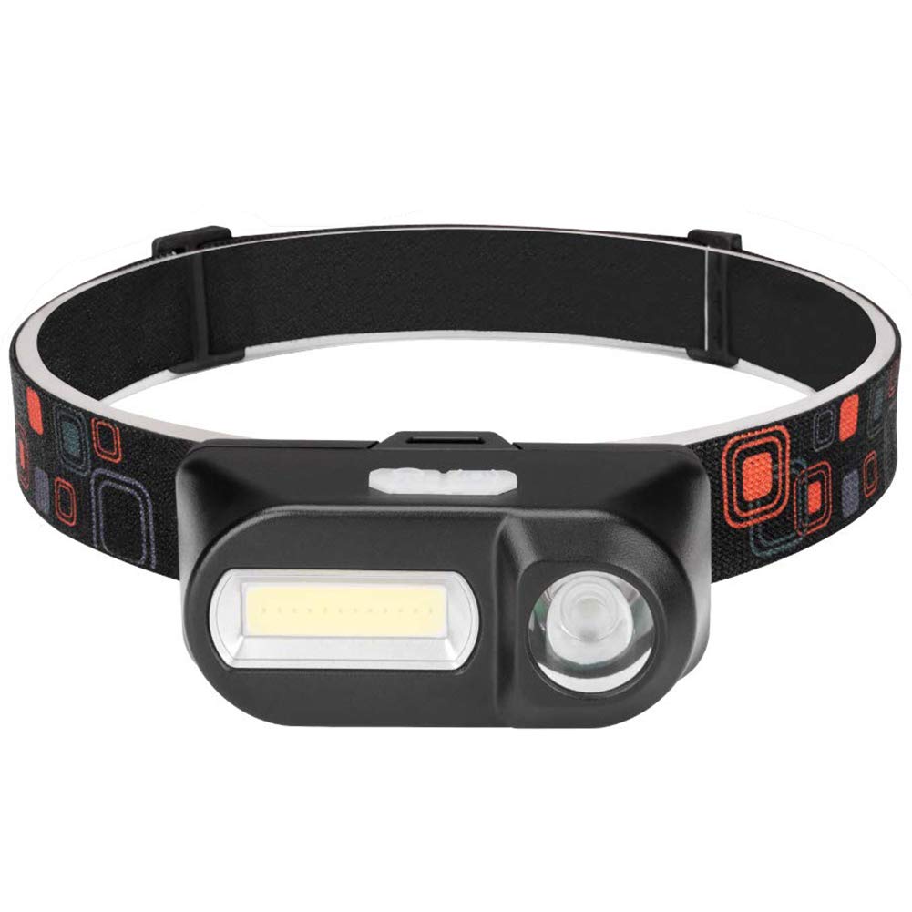DigiKuber LED Head Torch USB Headlamp IPX4 Lightweight COB Headlight led lenser with Rechargeable Battery, Perfect for Running, Hiking, Fishing, Camping for Kids Adults