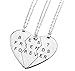 Fusicase Jewelry Necklaces Best Friend Forever BFF Metal Split Heart Necklaces Couples Three Part Necklaces