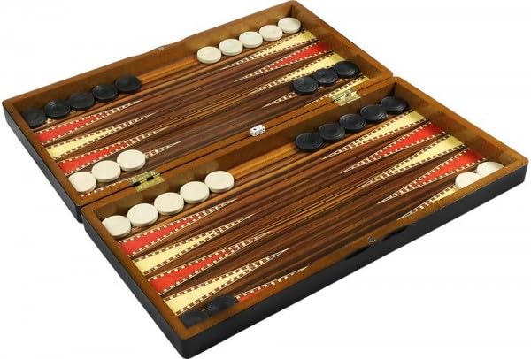 BACKGAMMON TAVLA CHECKERS DRAUGHTS SET LARGE WOODEN FOLDABLE STORAGE TRAVEL HOLIDAY ADULT TRADITIONAL BOARD GAME