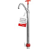 TERA PUMP Steel Vertical Lift Manual Drum Barrel Pump | Fluid Transfer for 15 to 55 Gal Barrels, 26oz per Stroke for Antifreeze, Diesel, Kerosene and Other Thick Liquids