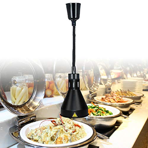 Food Warmer Lamp, 220V 250W Commercial Food Heat Lamp Warmer for Buffet Food Court Restaurant - Black (US Shipping) - Thumbnail 6