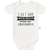 Qixiaccvk I Get My Awesomeness from My Grandpa Bodysuit, Funny Baby Essentials Clothes, Infant Fashion Short Sleeve Clothing