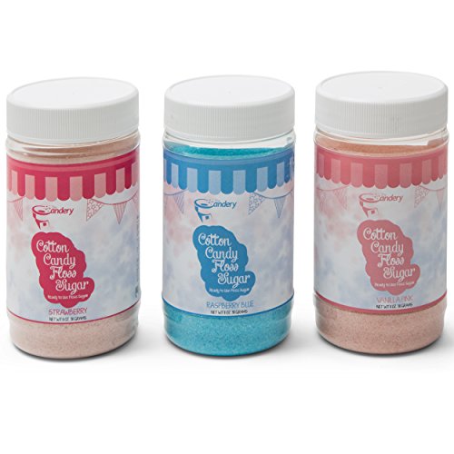 image for The Candery Cotton Candy Floss Sugar Kit -Raspberry Blue, Vanilla Pink