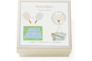 Karen Adams Gift Card Enclosure Box of 8 Assorted Cards with Envelopes - Pickleball