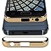 kwmobile Case Compatible with Samsung Galaxy A3 (2017) - Shockproof Hard Back Cover with Chrome Frame - Dark Blue