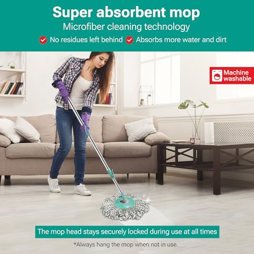 Spotzero by Milton Prime Spin Mop Portable Mop Bucket with Wringer on