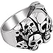 Men's Vintage Classic Gothic Embossed Skull Biker Stainless Steel Ring Band Silver Black
