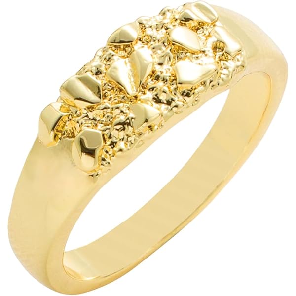 BABYL  ゴールドアナログ choebokdol Nugget Style Initial Letter Ring, A-Z, 18K Gold