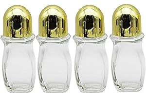 ConStore 4pcs 50ml Glass Roll-On Deodorant Bottles Empty Clear Essential Oils Bottle Refillable Reusable Leak-Proof Massage Roller Bottles Containers with Roller Ball