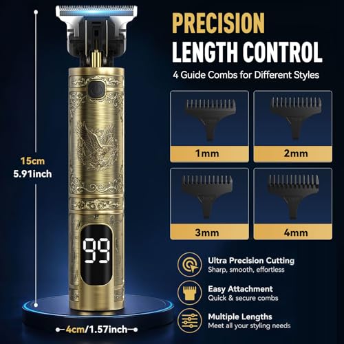Solati Beard Trimmer for Men, Professional Hair Clippers & Electric Shaver Grooming Kit, Precision T-Blade Cordless Hair Trimmer with LCD Display Mens Gifts