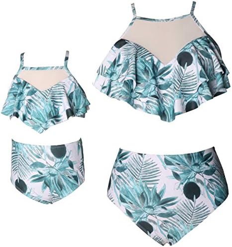 Mommy And Me Swimsuits Two Piece Bikini Swimsuit Family Matching Bathing Suits High Waisted Green Middle Buy Online At Best Price In Uae Amazon Ae