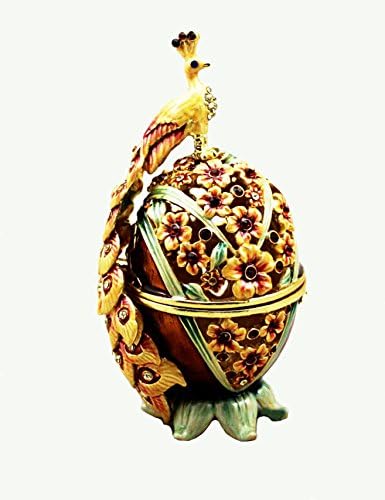 Museum Collections 8004083 Faberge Peacock On Egg Trinket Treasure Box
