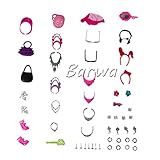 Barwa 40 Pcs Fashion Accessories Set Kids Gift Random Pick for Barbie Doll
