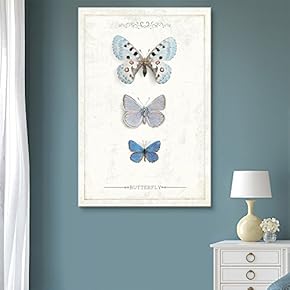 Canvas Wall Art - Hand Drawn Butterfly Collection Single Artwork - Giclee Print Gallery Wrap Modern Home Art Ready to Hang - 12x18 inches