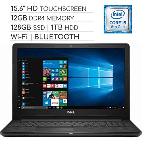 Dell Inspiron 3000 Series 15.6 inch Touchscreen 2019 Laptop Notebook Computer, Intel Core i5-7200U 2.5Ghz, 12GB DDR4 RAM, 128GB SSD + 1TB HDD, Wi-Fi, HDMI, Webcam, Bluetooth, USB 3.0, Windows 10