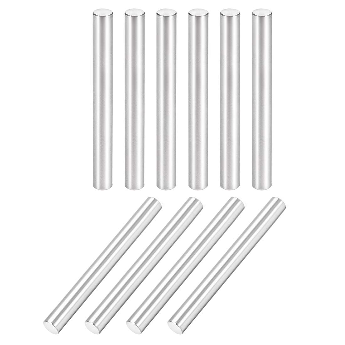 TOP-VIGOR 10Pcs 6mm x 60mm Dowel Pins Shelf Support Pegs, 304 Stainless Steel Cylindrical Shelf Support Pin Fasten Elements Silver Tone