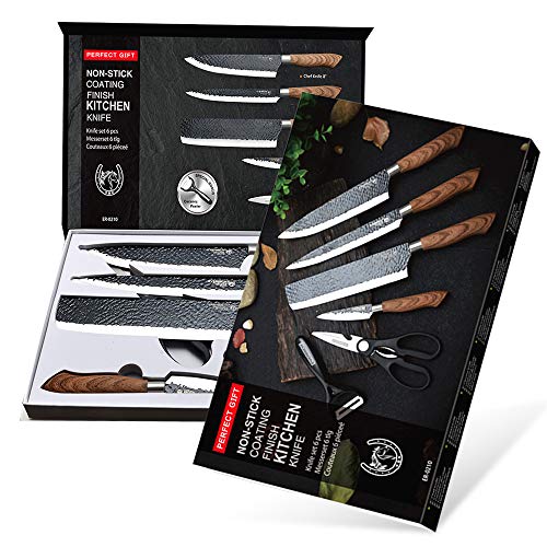 6 Pieces Kitchen Knife Set, Non-stick Professional Chef's Knives