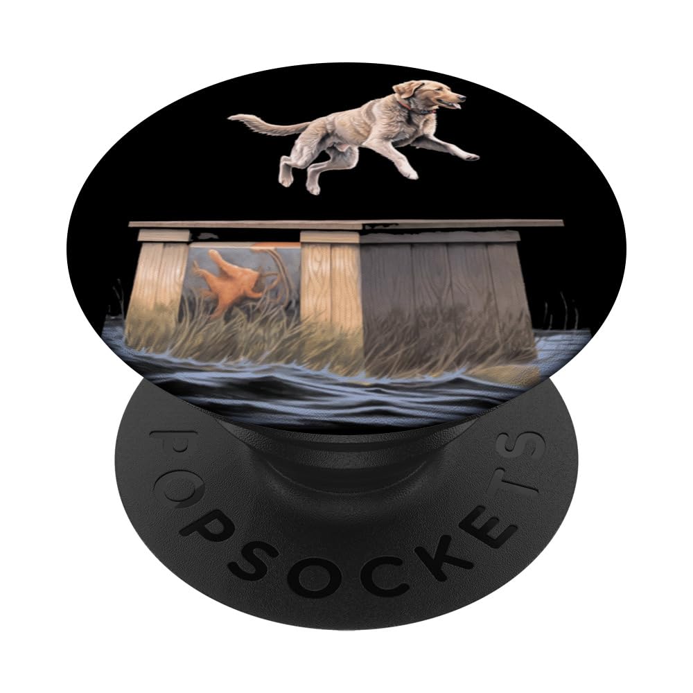 Chesapeake Bay Retriever Dock Diving Dog Jumping Swimming PopSockets Swappable PopGrip