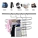 8 Pack Pants Hangers S-Shaped, Stainless Steel Pant Hangers 5 Layers Hangers Closet Space Saver for Jeans Scarf Tie Clothes