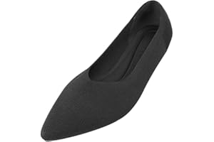 JBB Women's Flats Pointed Toe Ballet Dress Shoes Slip On White Casual Formal Comfortable Walking Shoes Knitted Loafers